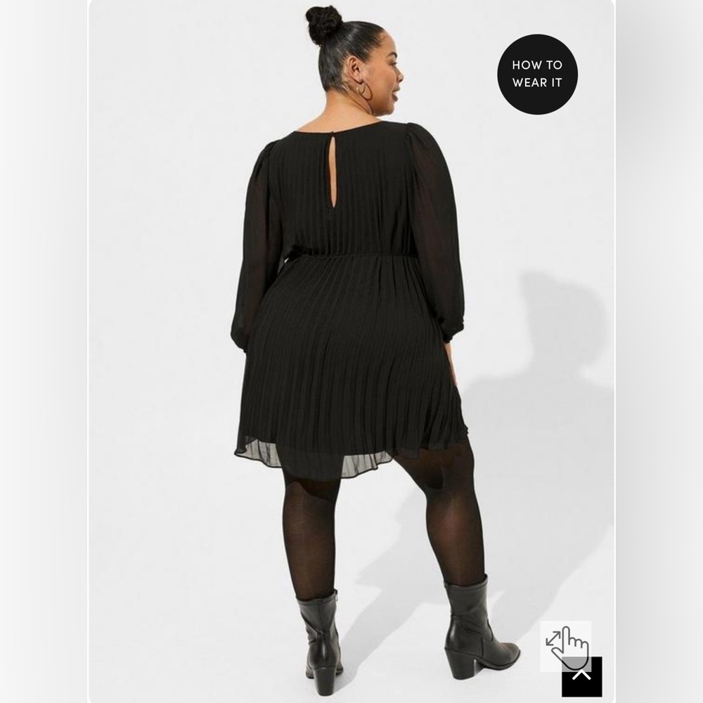 Torrid Mini Chiffon Pleated Dress - Picture 3 of 4